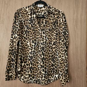 Express Leopard Portofino Blouse